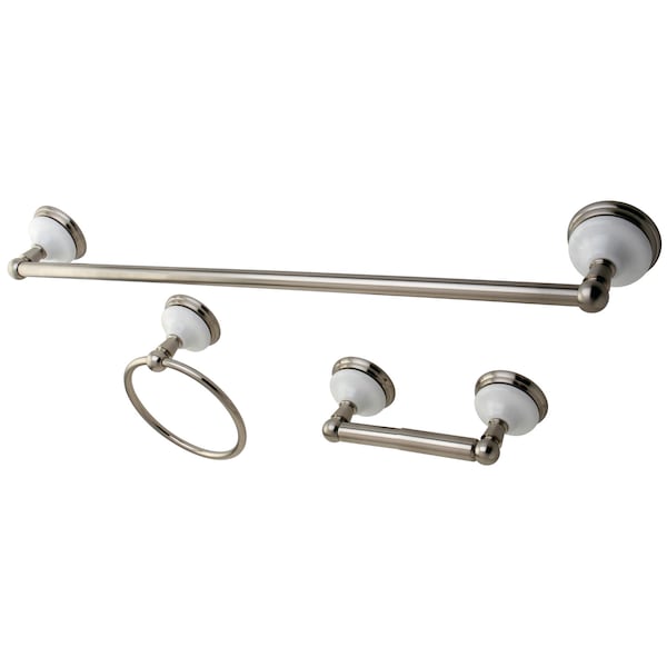 Kingston Brass Victorian 3-Piece Bathroom Hardware, Brushed Nickel BAK111148SN - main
